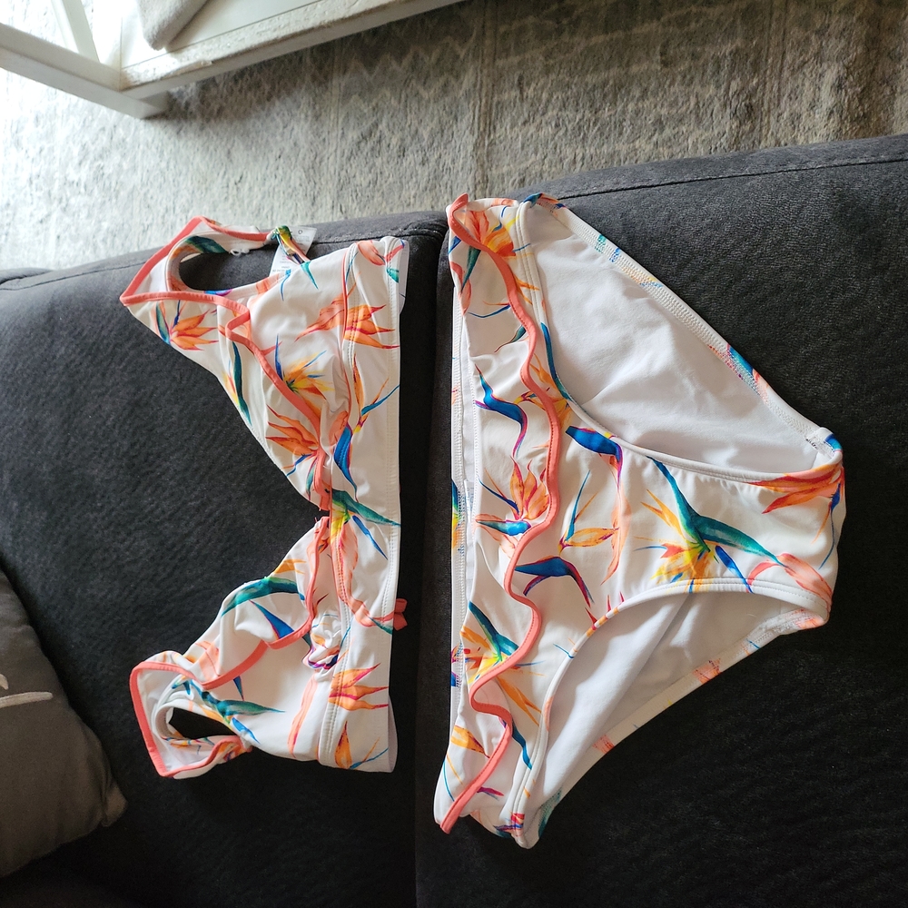 Bikini, top wore once, bottoms only a few times.
